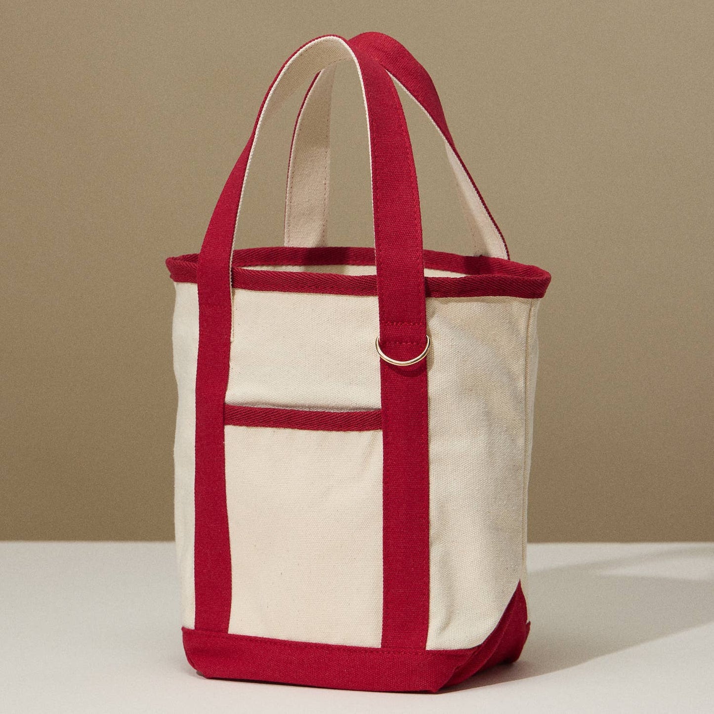 EcoCharm Cotton Everywhere-Carry Canvas Tote Bag -Small Size: Red / One size /