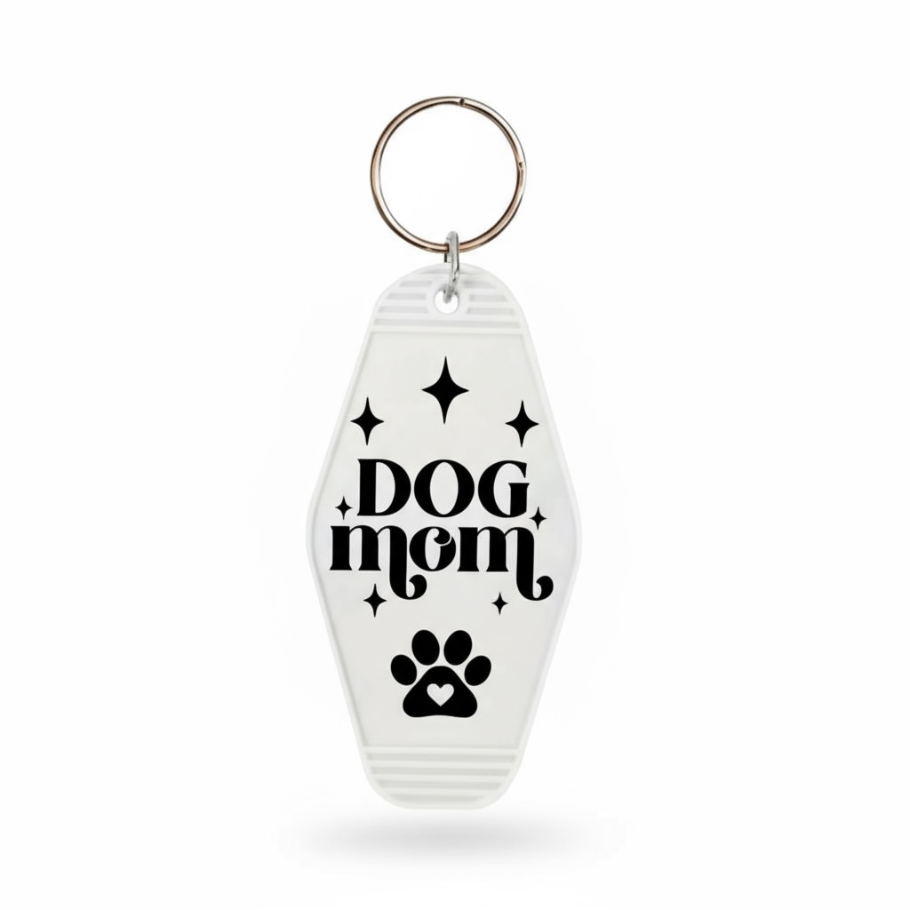 Dog Mom Motel Keychain