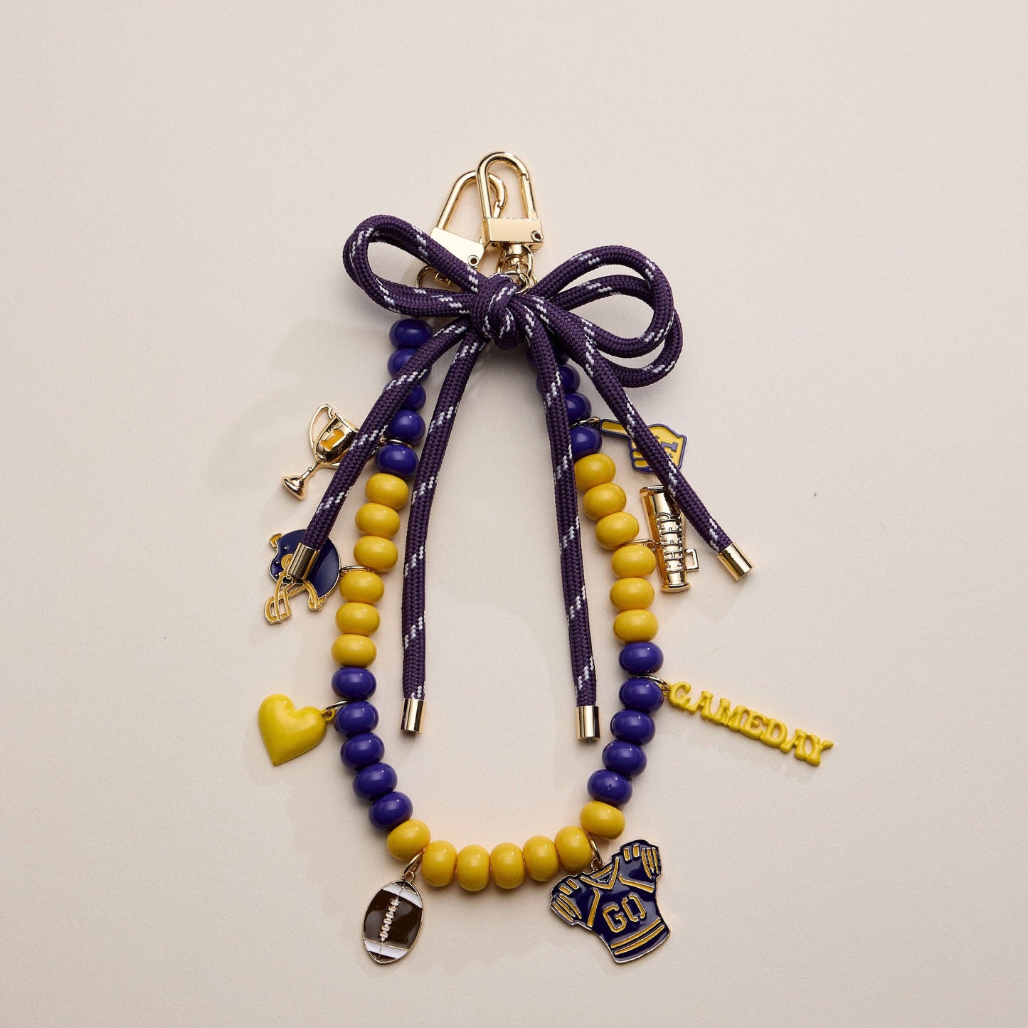Game Day Bag Charm/Keychain: Purple + Hold