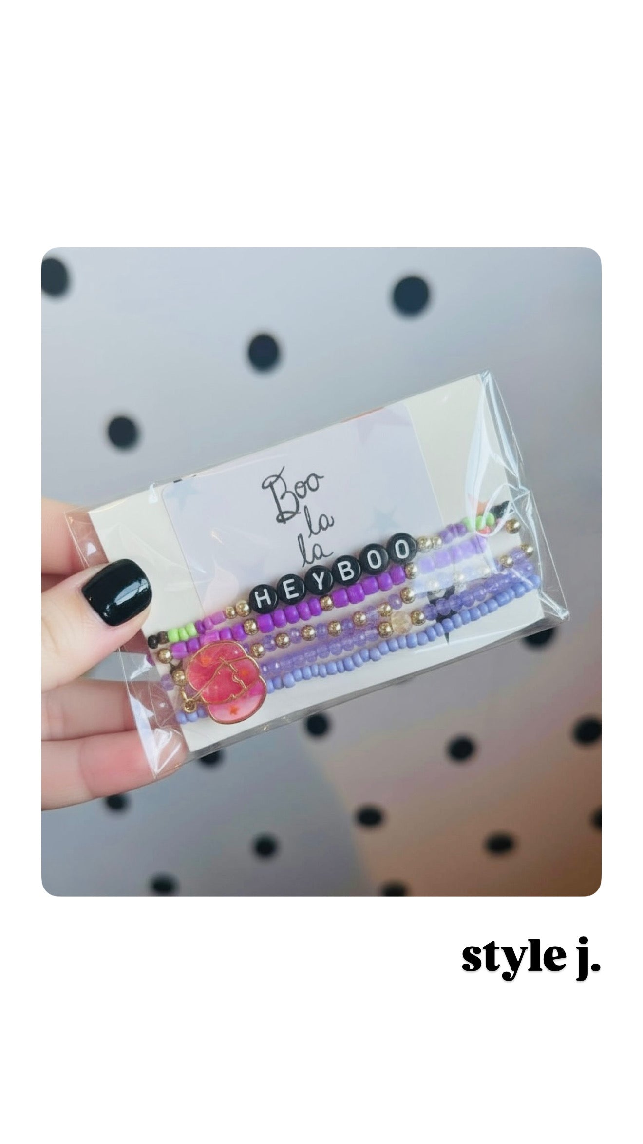 Boo La La Beaded Elastic Bracelet Stack
