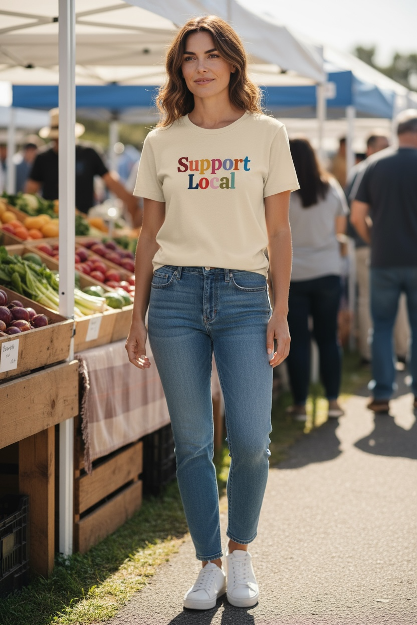Multi-Color Shop Local T-Shirt