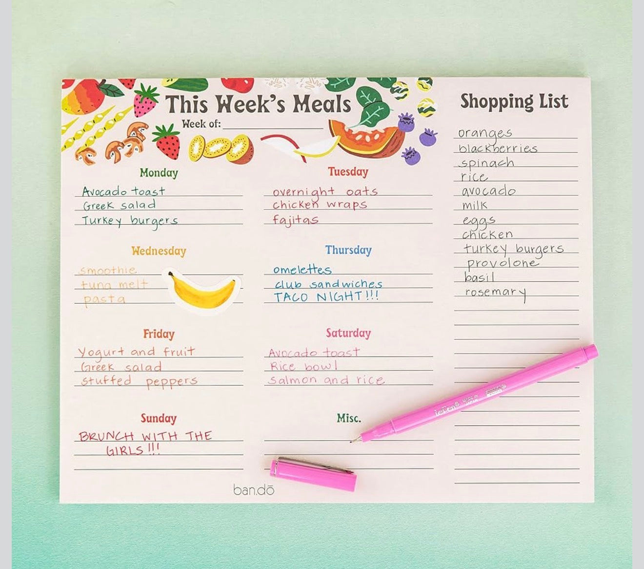 Weekly Meal Planner with Shopping List
