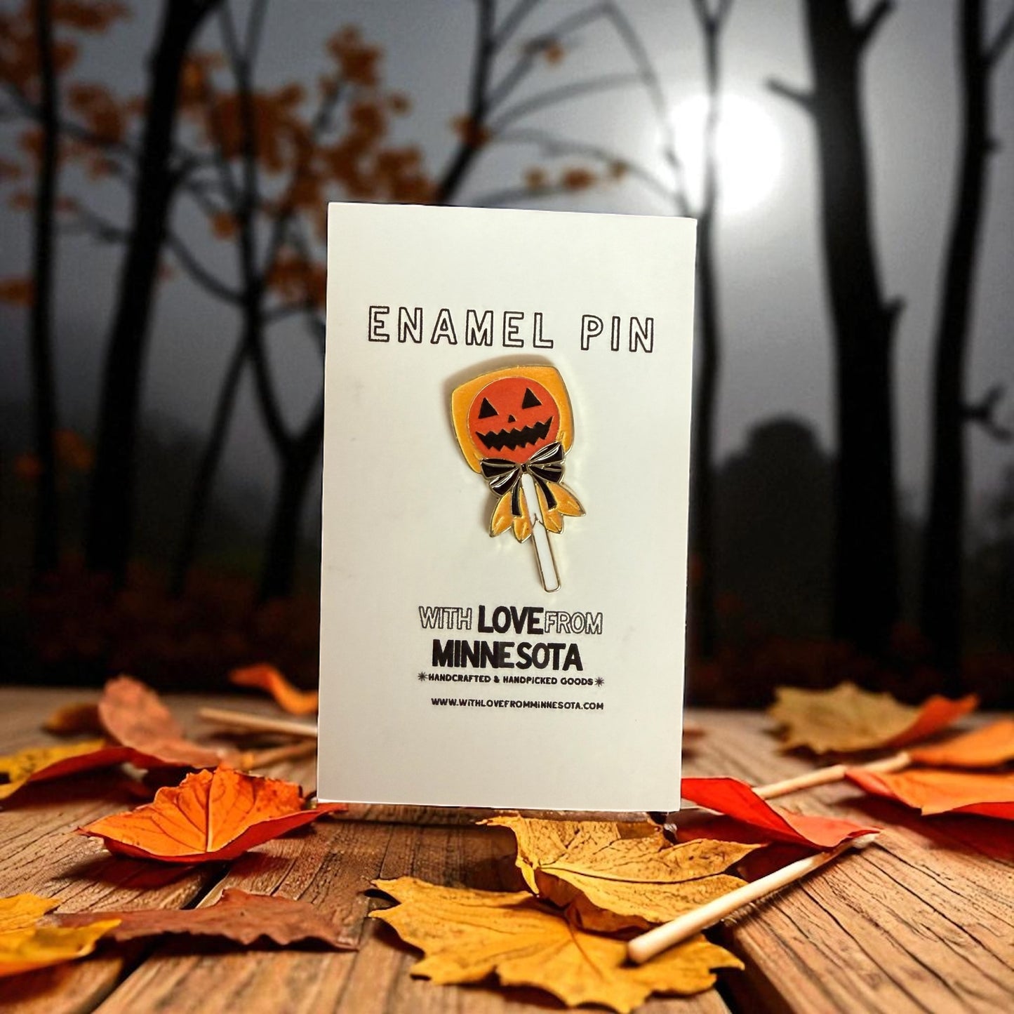 Pumpkin Lollipop Enamel Pin