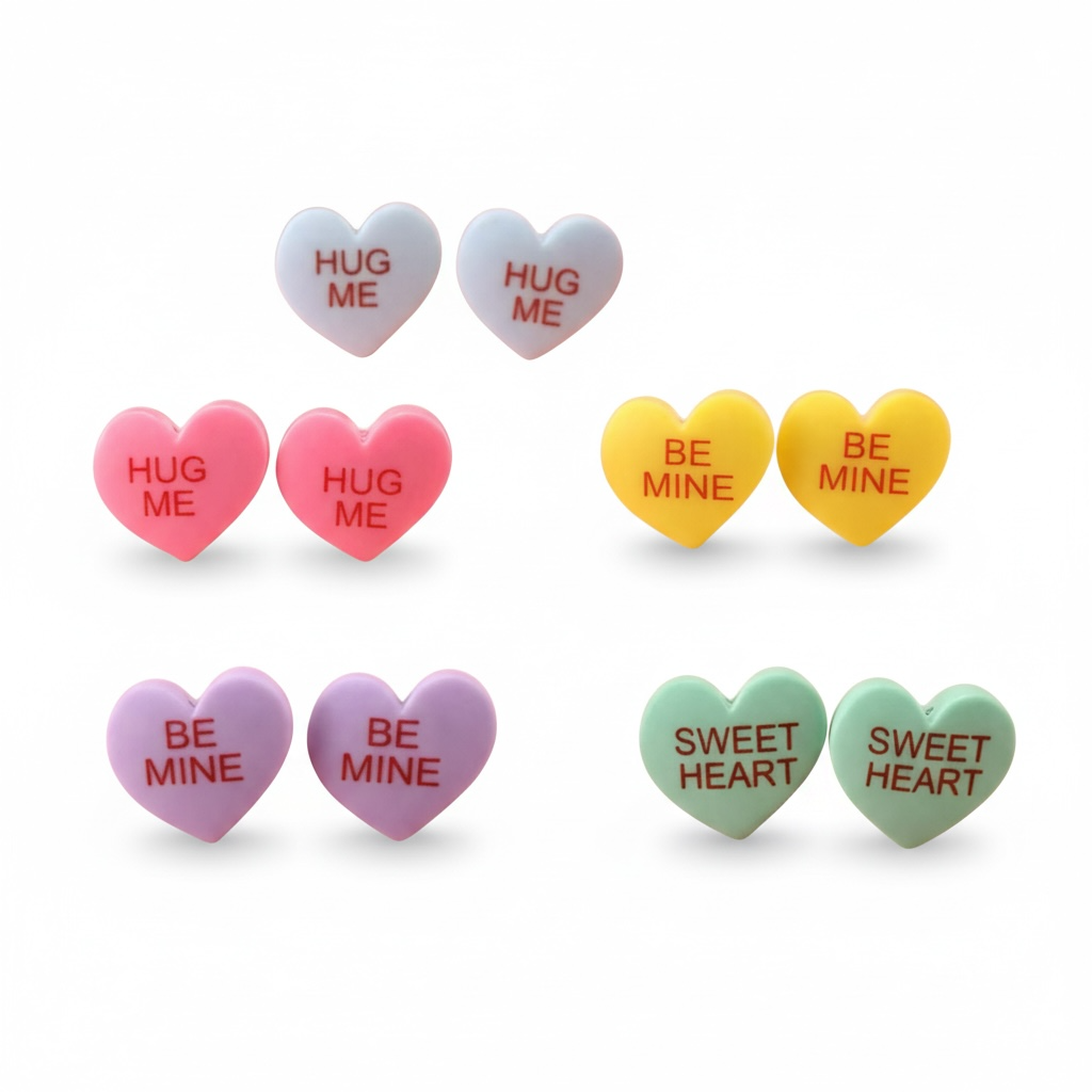 Conversation Heart Acrylic Stud Earrings