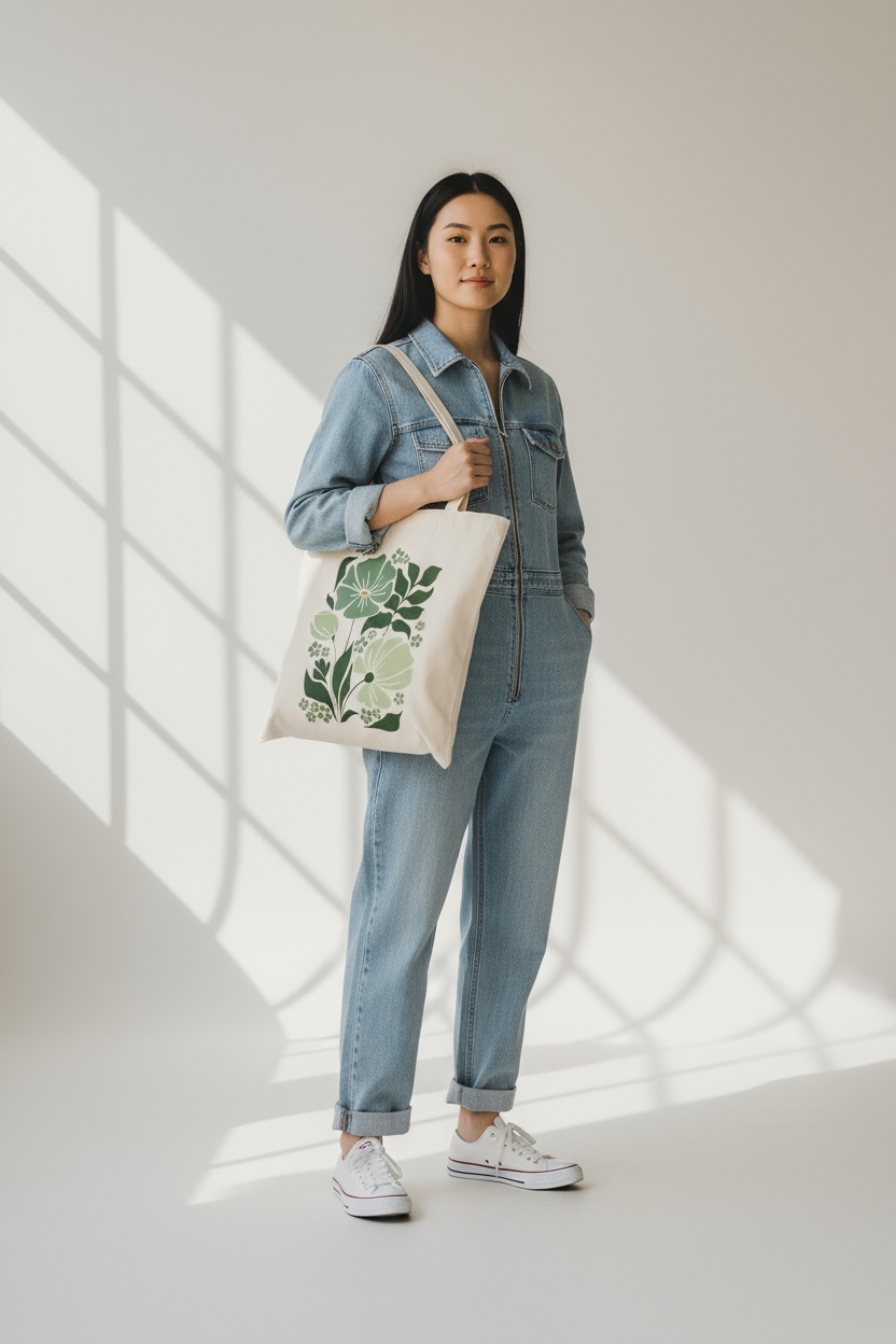 Botanical Canvas Tote