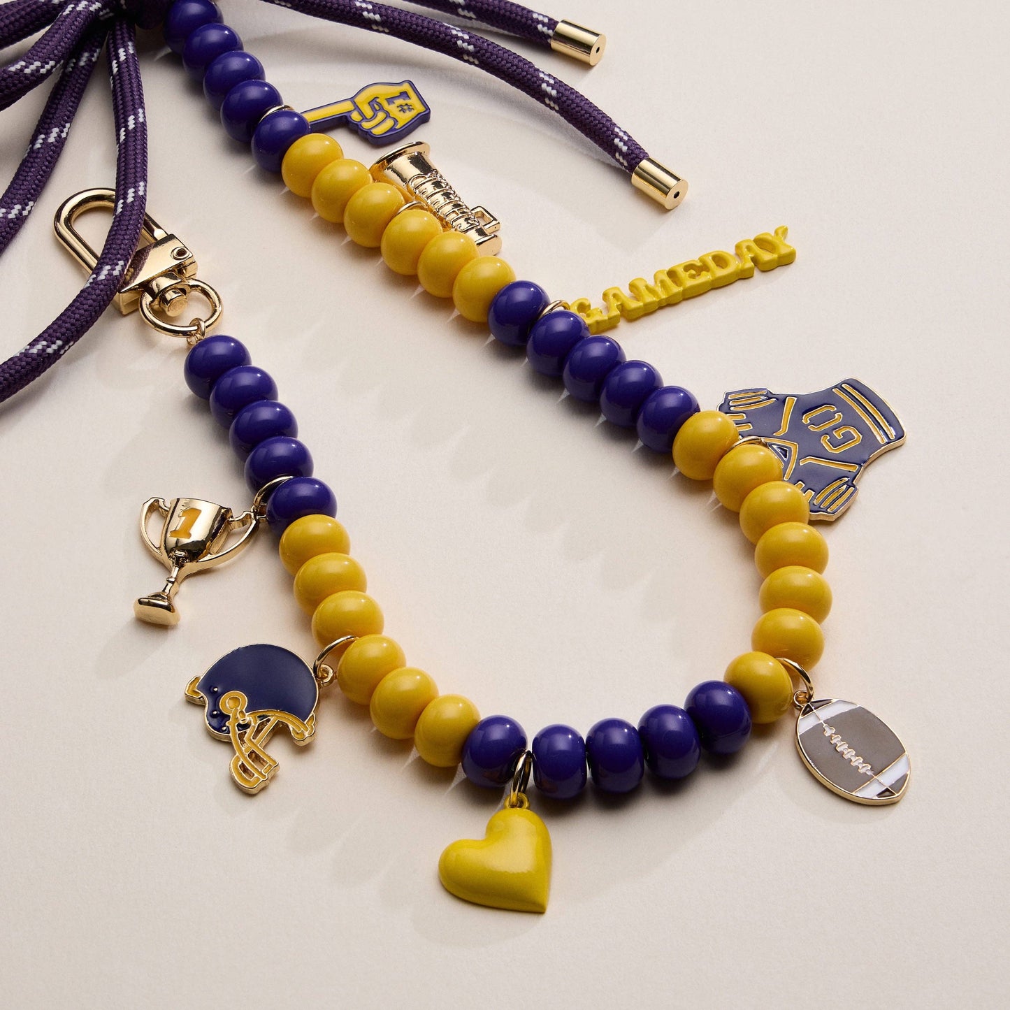 Game Day Bag Charm/Keychain: Purple + Hold