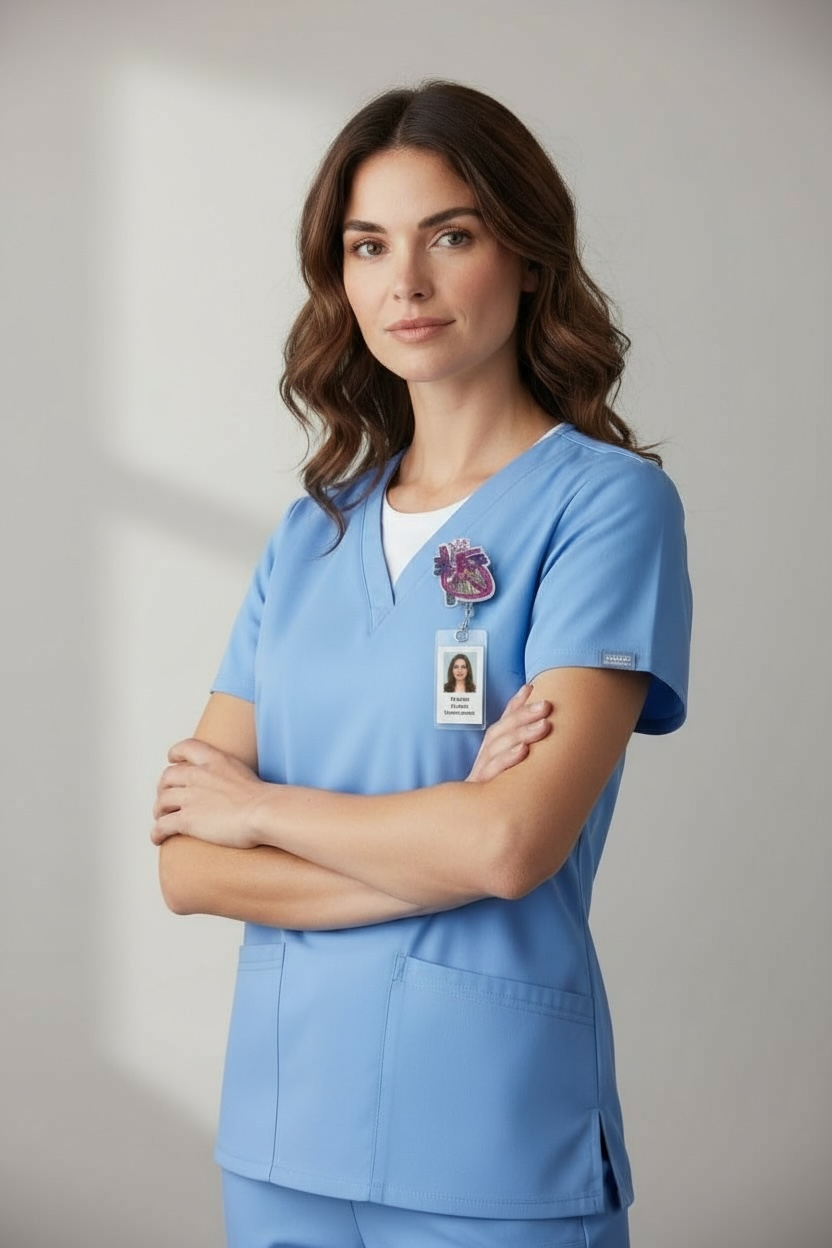 Glitter Heart Diagram Acrylic Badge Reel