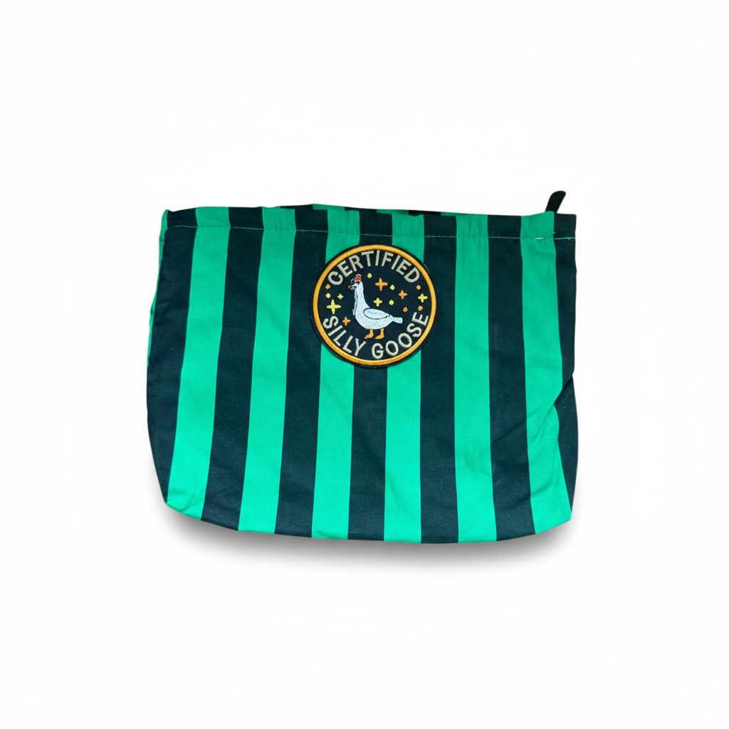 Certified Silly Goose Green Striped Bag