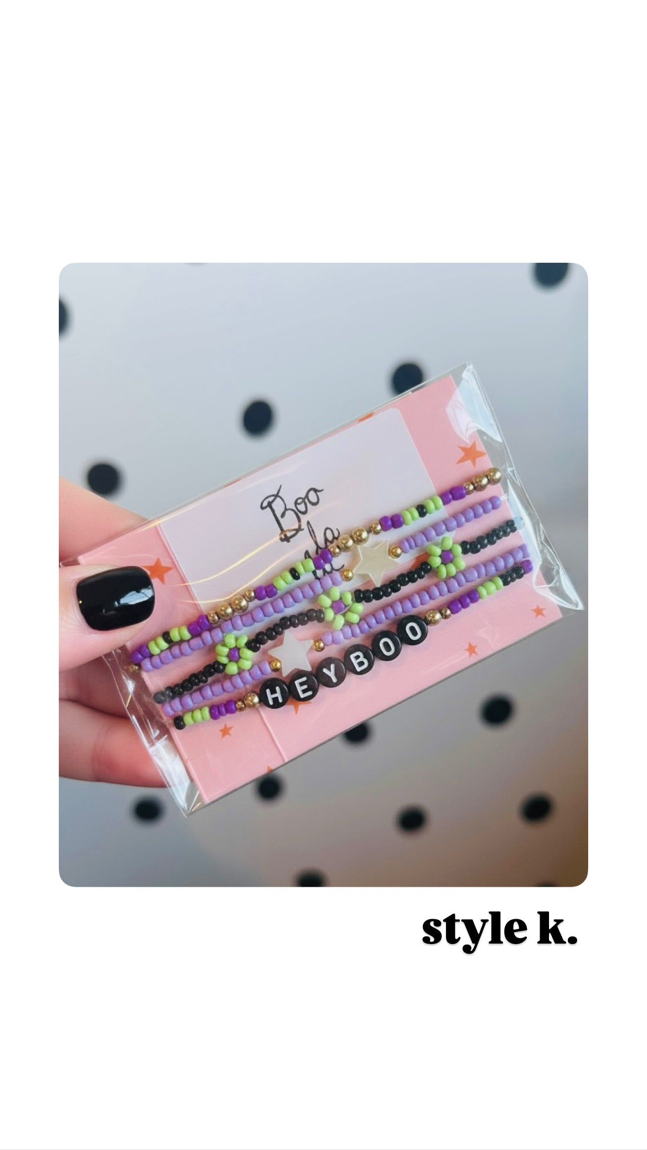 Boo La La Beaded Elastic Bracelet Stack
