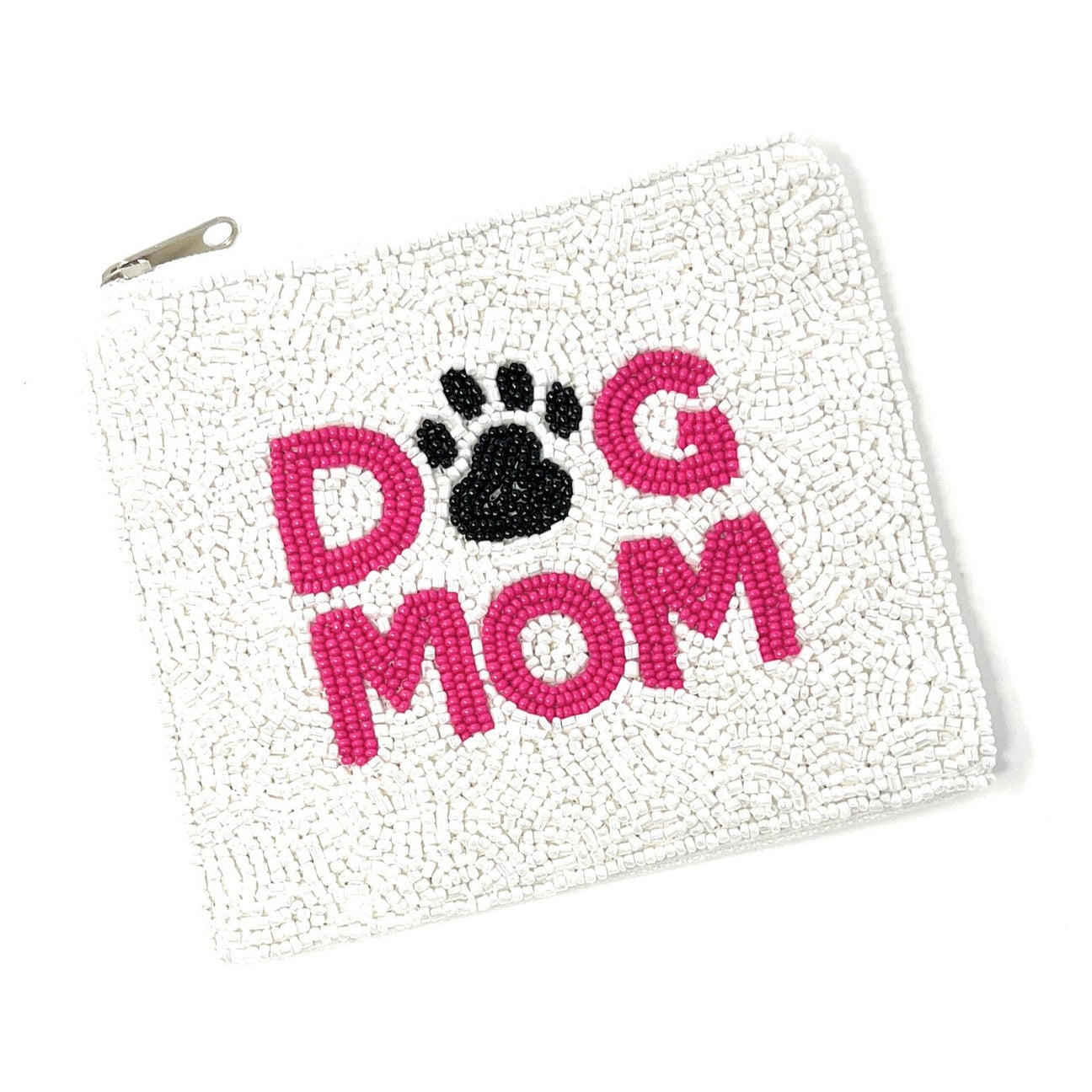 Dog Mom Beaded Coin Purse Wallet