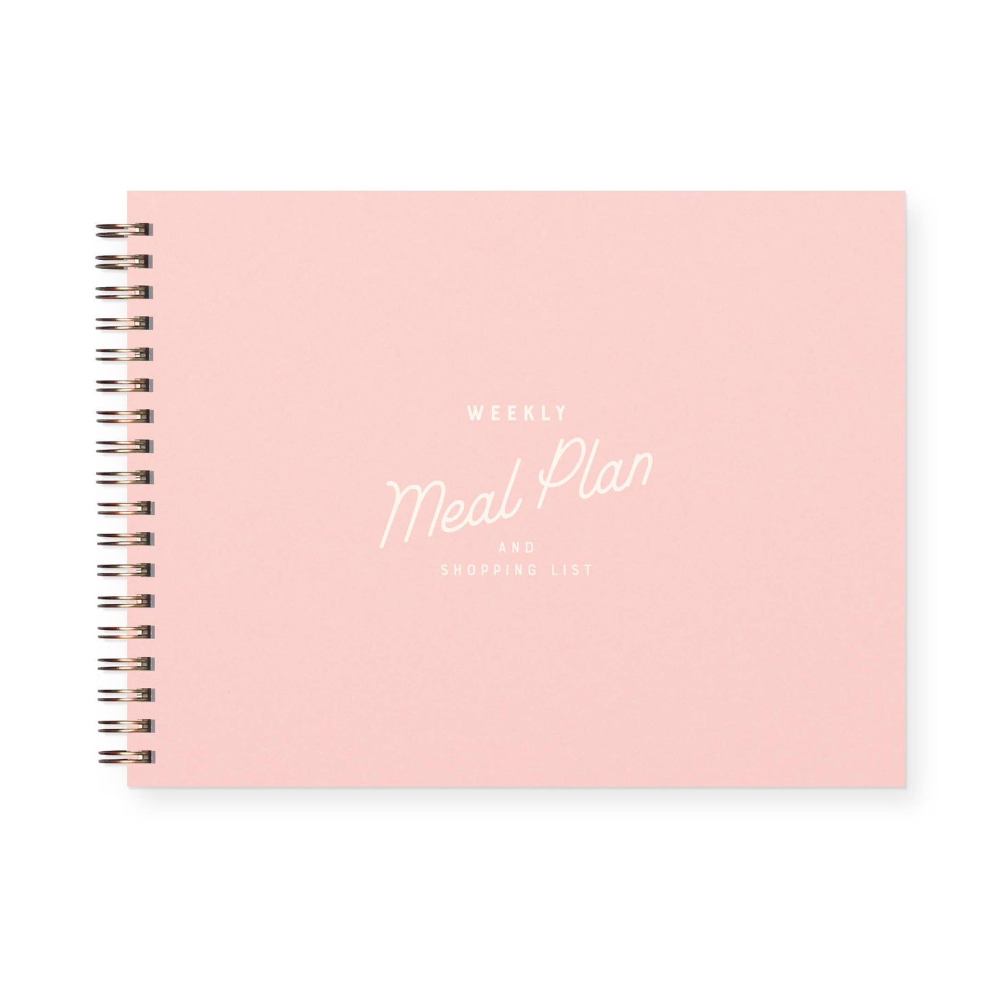 Retro Weekly Meal Planner in Sunset Pink: Sunset Pink Cover | White Ink
