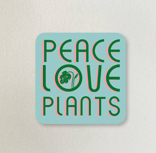 Peace, Love, Plants Vinyl Sticker