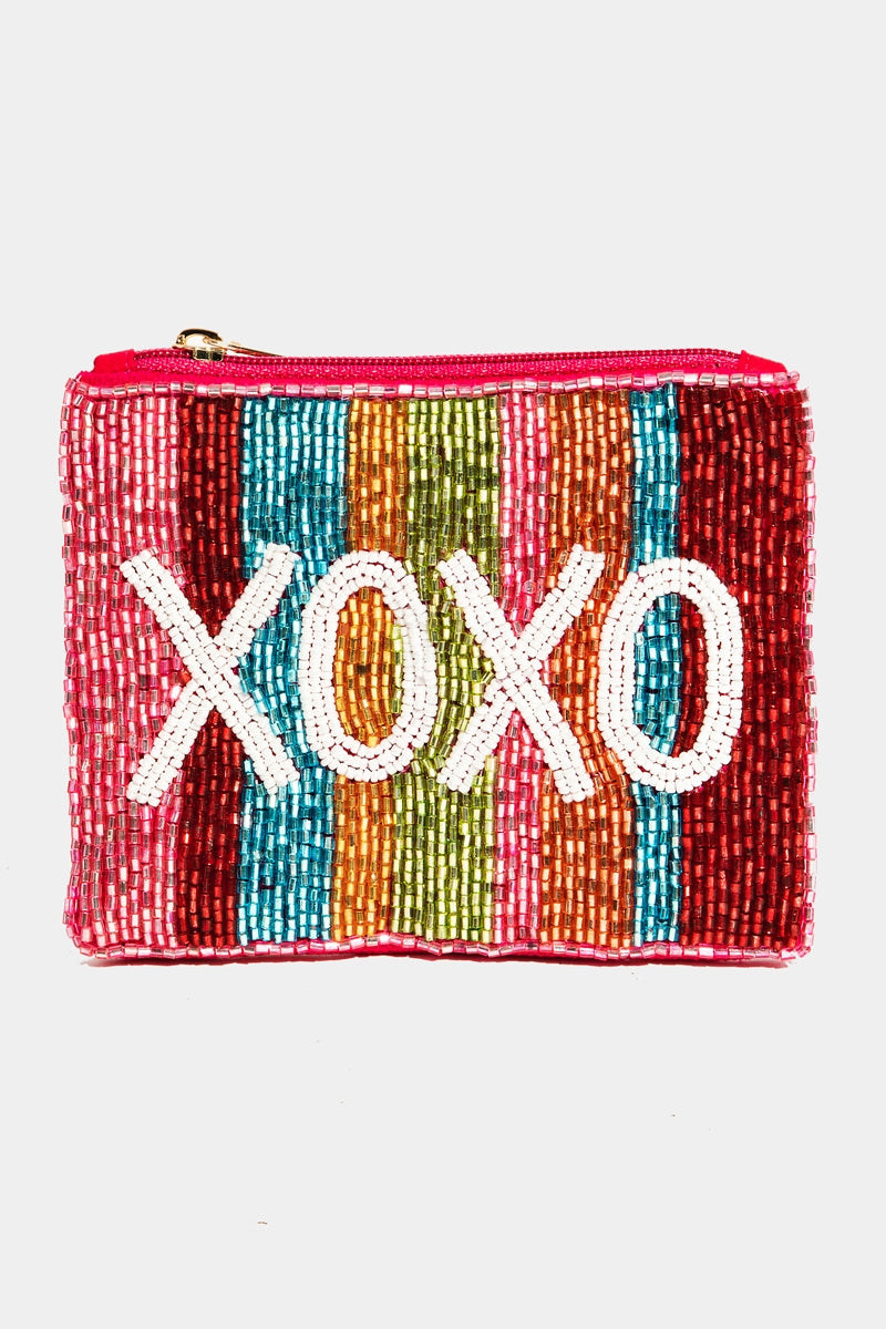 XOXO Beaded Coin Purse/Pouch