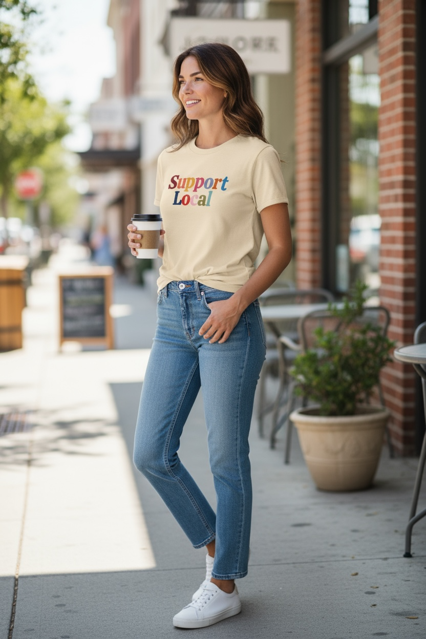 Multi-Color Shop Local T-Shirt