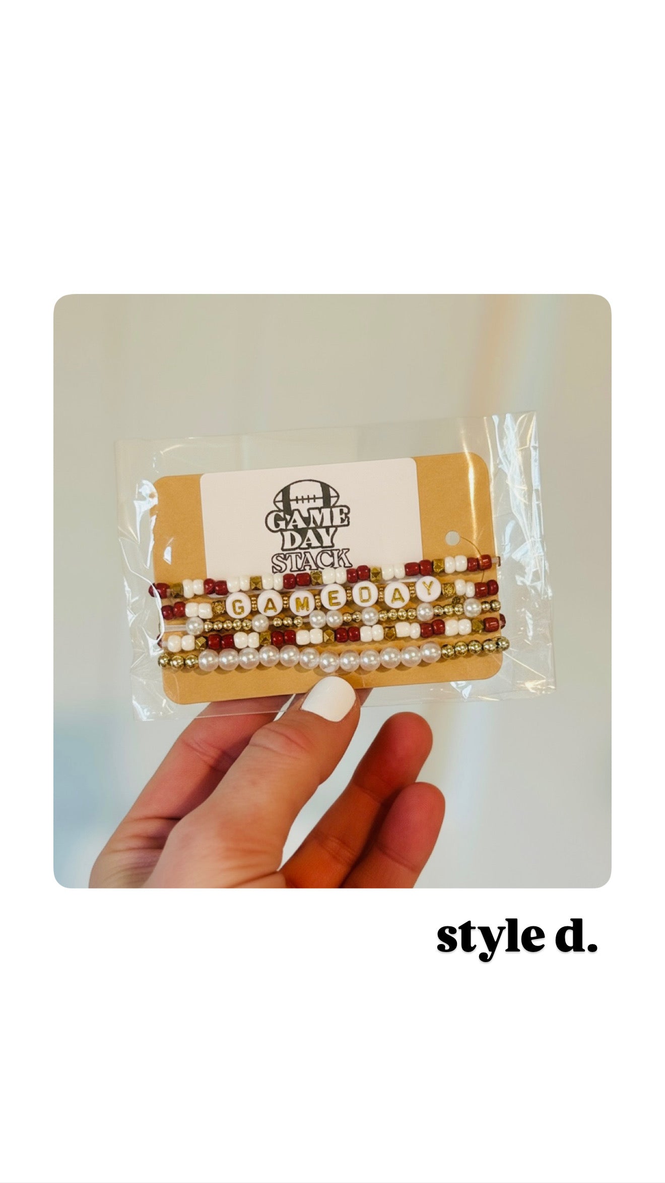Game Day Maroon + Gold Beaded Bracelet Stack