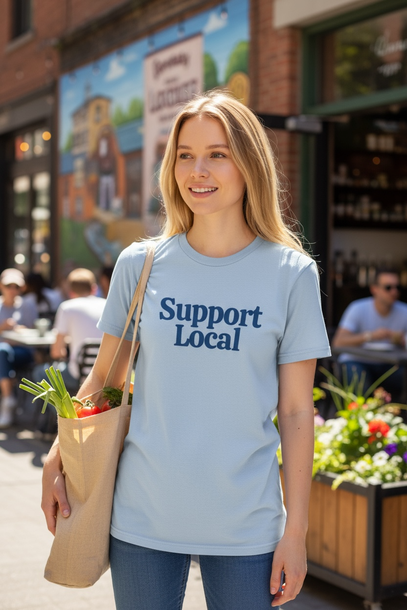 Blue Shop Local Tee