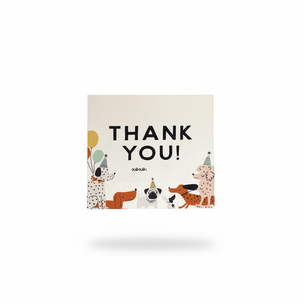 Puppy Party Thank You Flat Cards