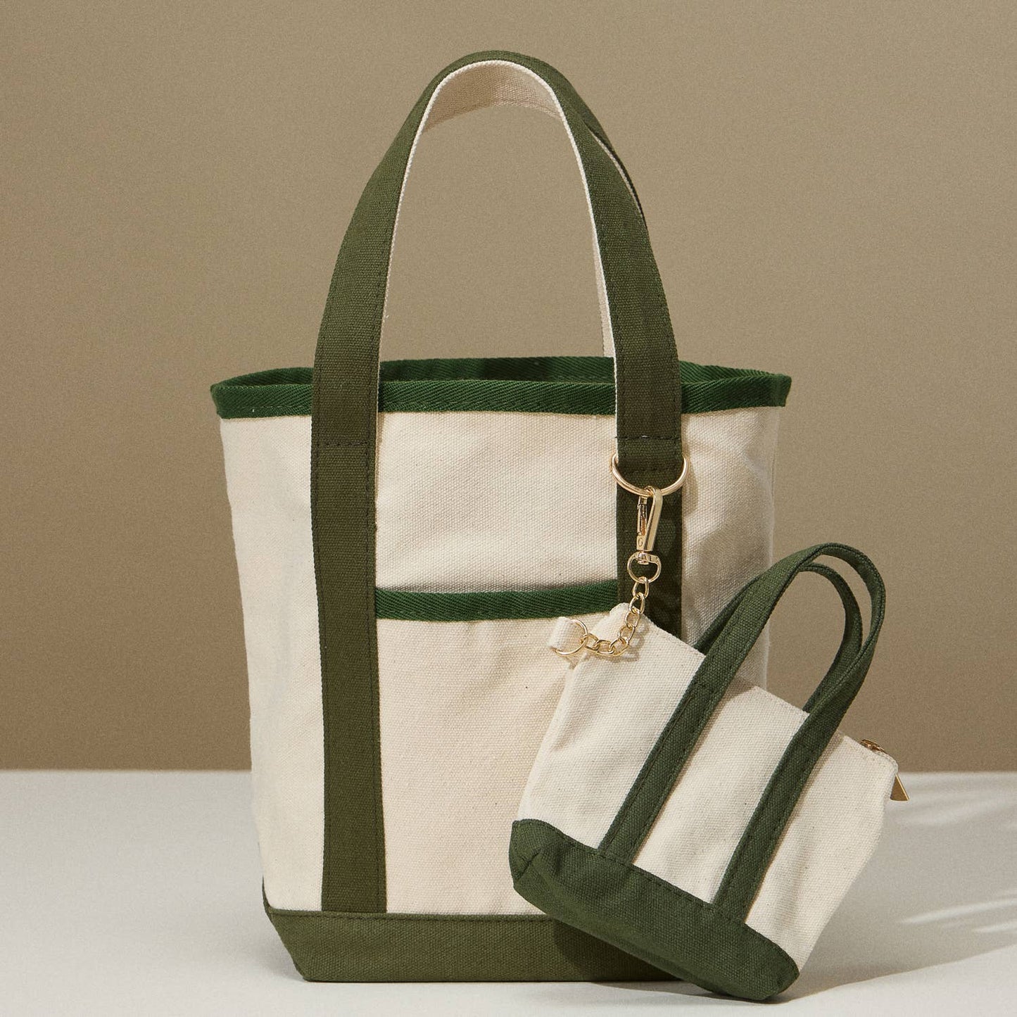 EcoCharm Cotton Everywhere-Carry Canvas Tote Bag -Small Size: Olive / One size /