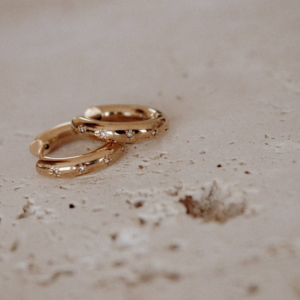 WILLOW HUGGIES | waterproof gold earrings