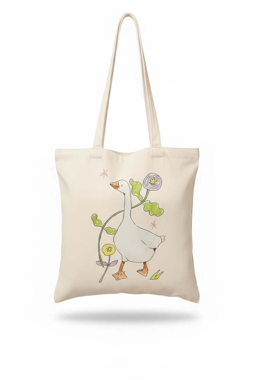 Goose Sketch Canvas Tote