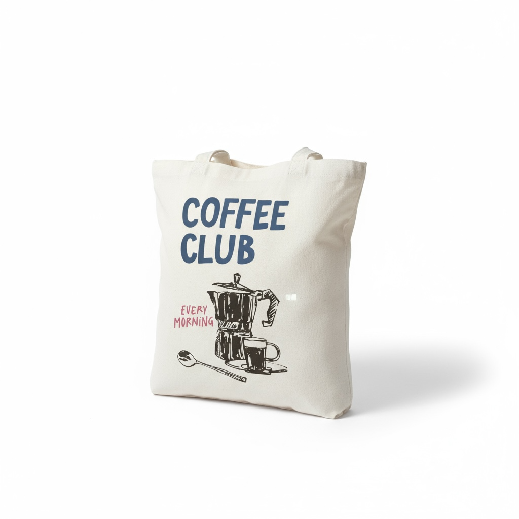 Coffee Club - Blue + Black Canvas Tote