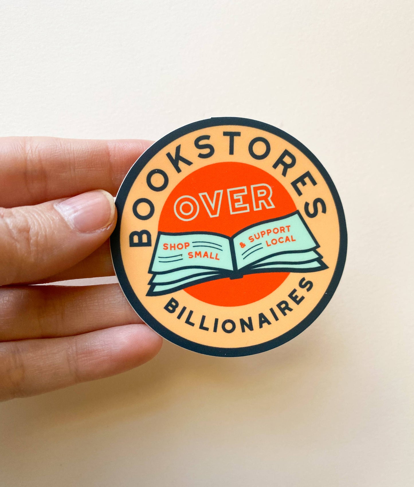 Bookstores over Billionaires Vinyl Sticker