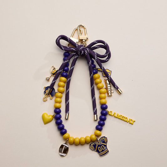 Game Day Bag Charm/Keychain: Purple + Hold