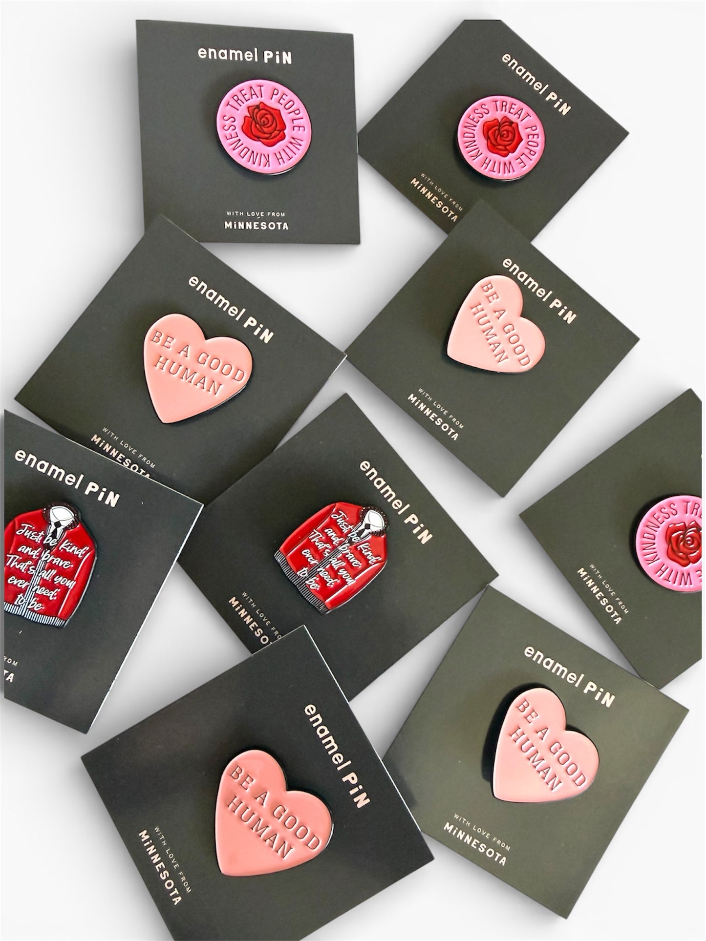 Treat People With Kindness Round Enamel Pin