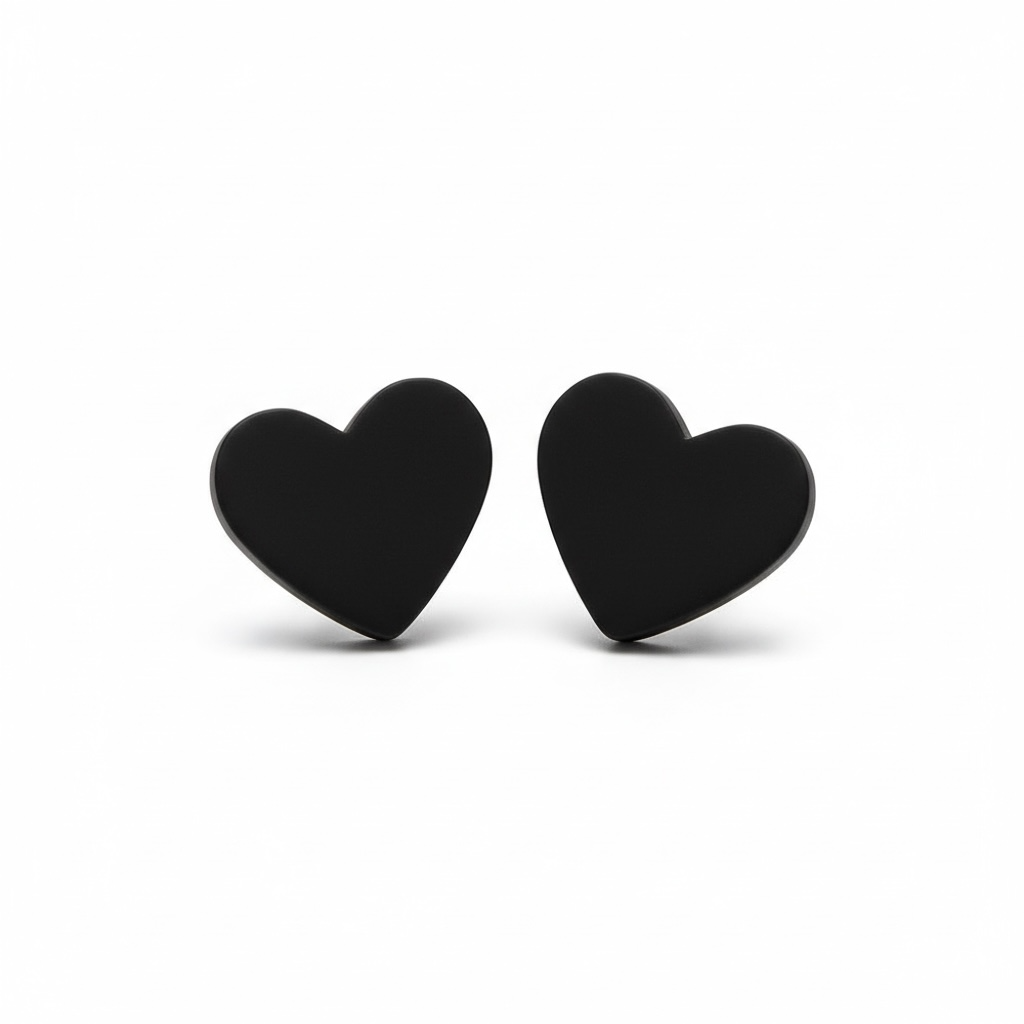 Minimalist Glitter Acrylic Heart Stud Earrings