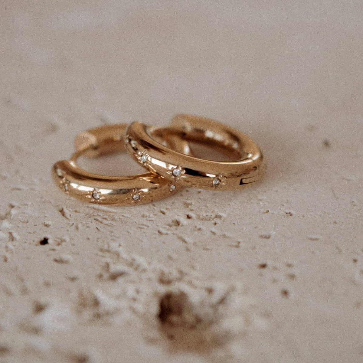 WILLOW HUGGIES | waterproof gold earrings