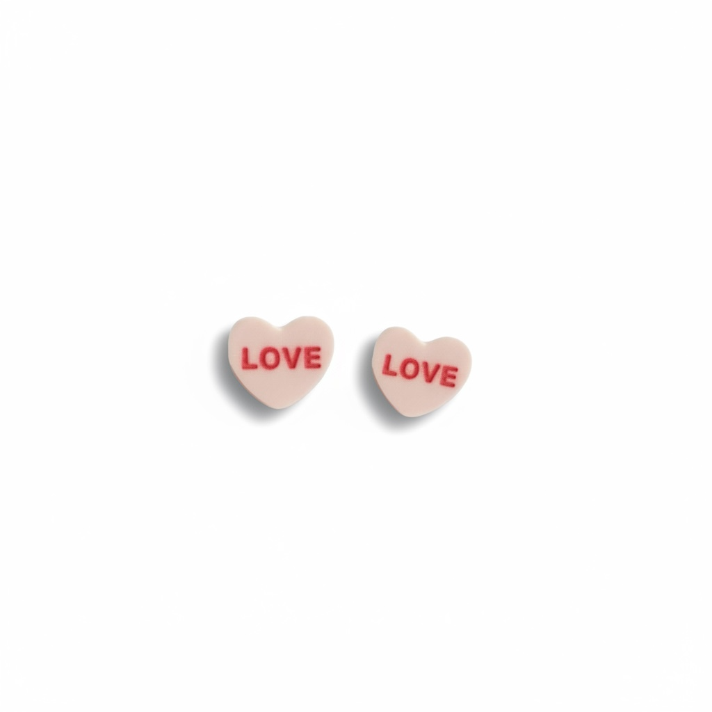 LOVE Conversation Heart Stud Earrings