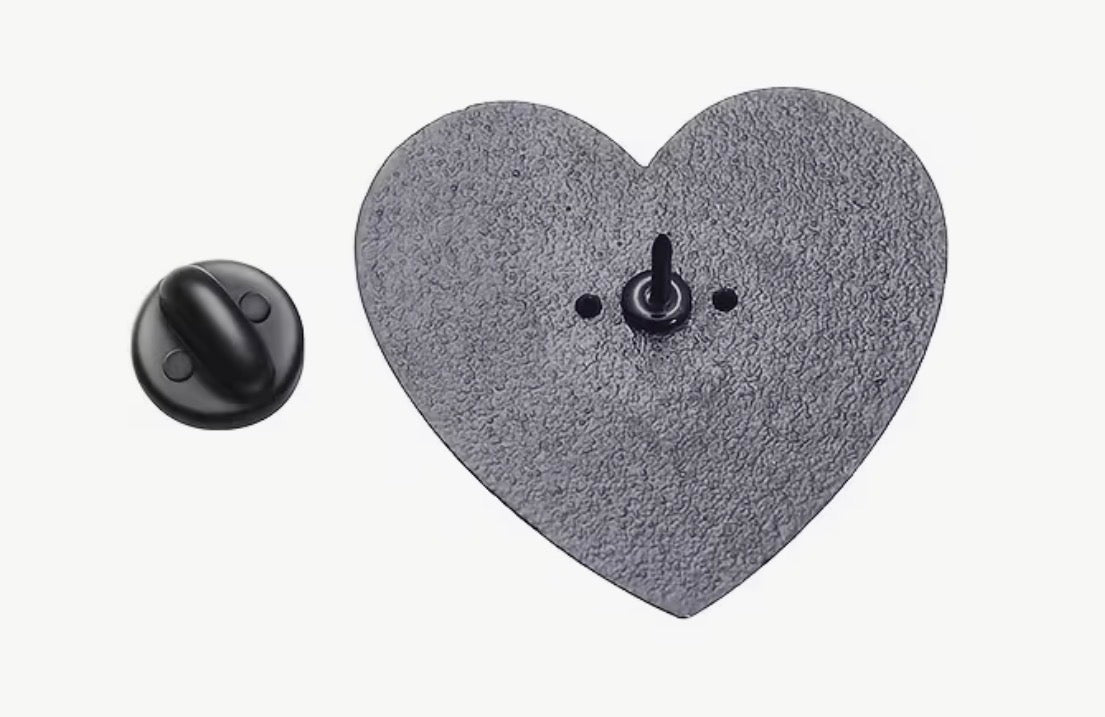 Good Luck Babe Heart Shaped Enamel Pin