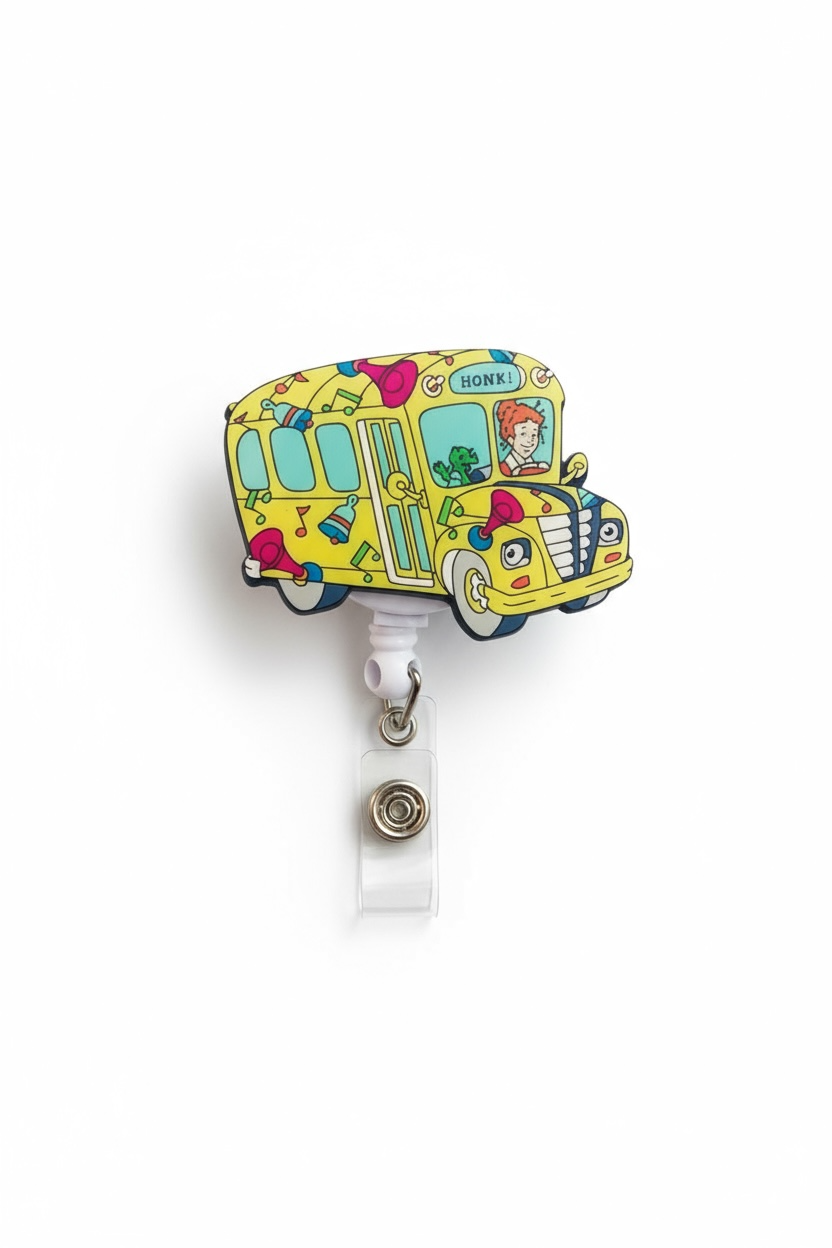 Magic School Bus Acrylic Badge Reel