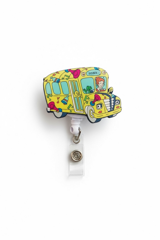 Magic School Bus Acrylic Badge Reel