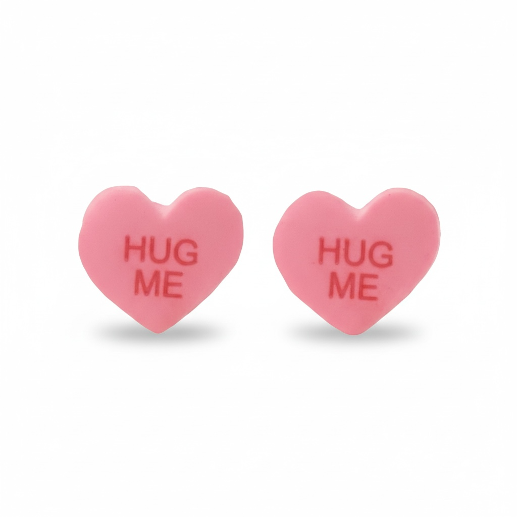 Conversation Heart Acrylic Stud Earrings