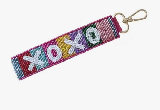 XOXO Beaded Wristlet Keychain