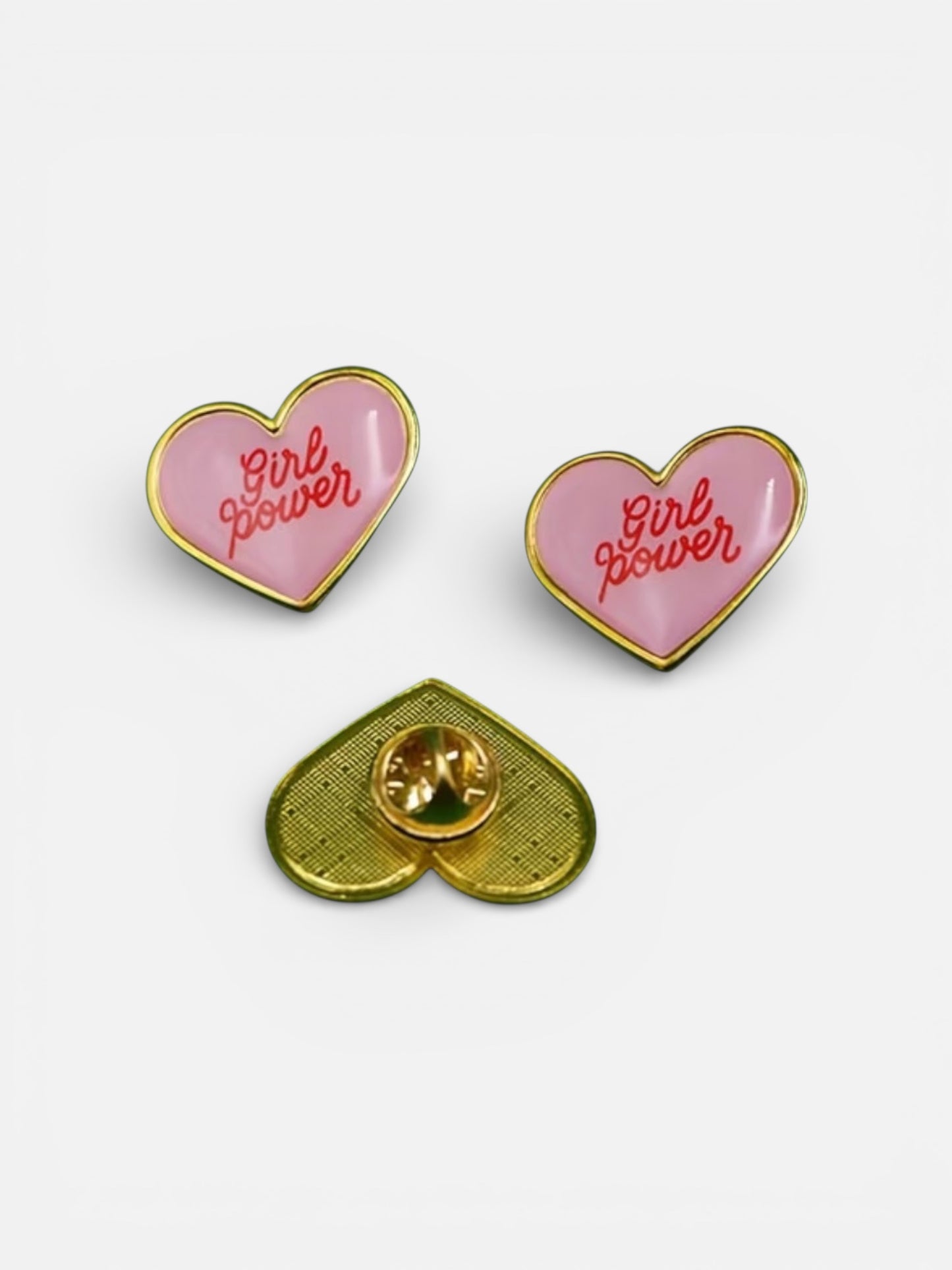 Girl Power Enamel Heart Pin