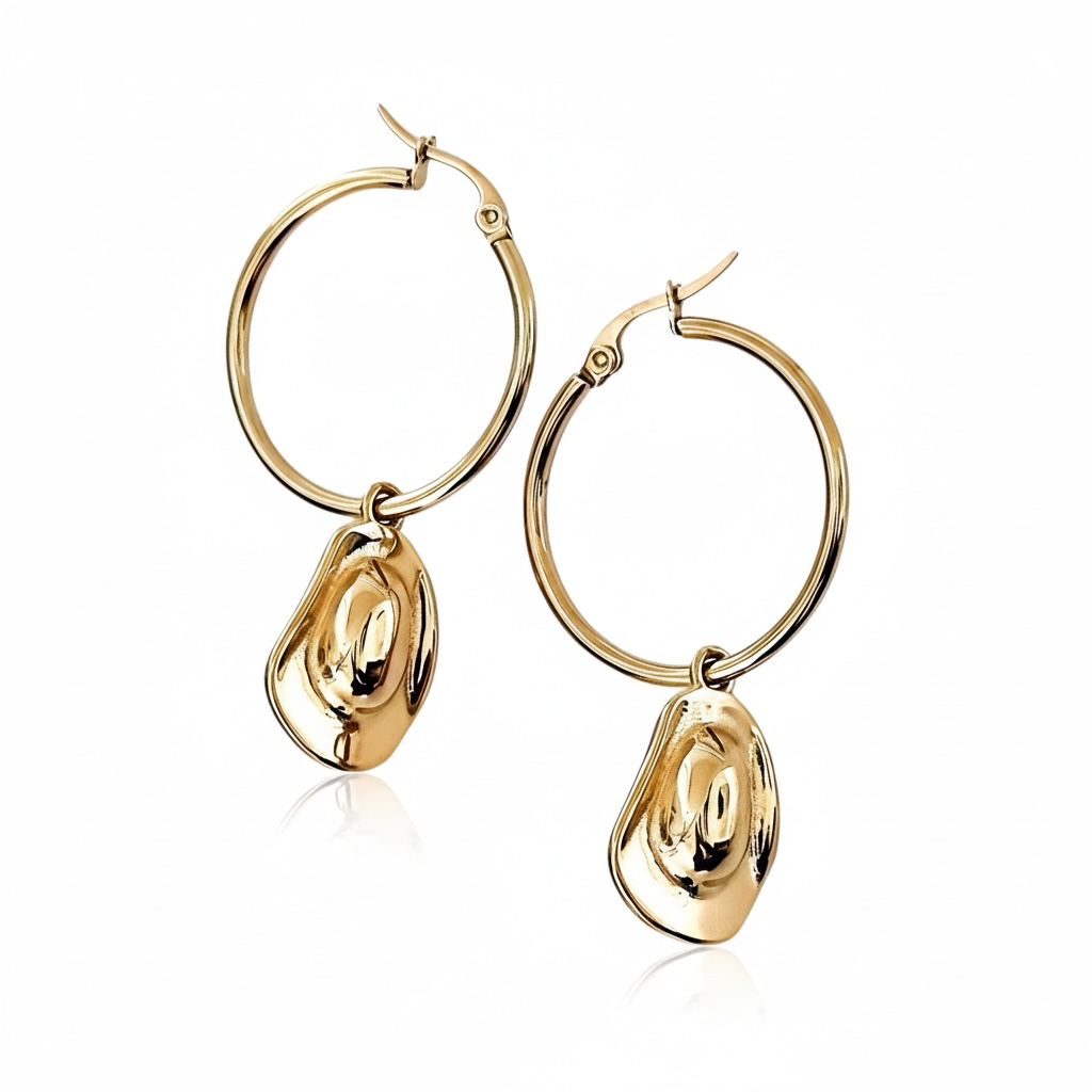 Cowboy Hat Charm Hoop Earrings