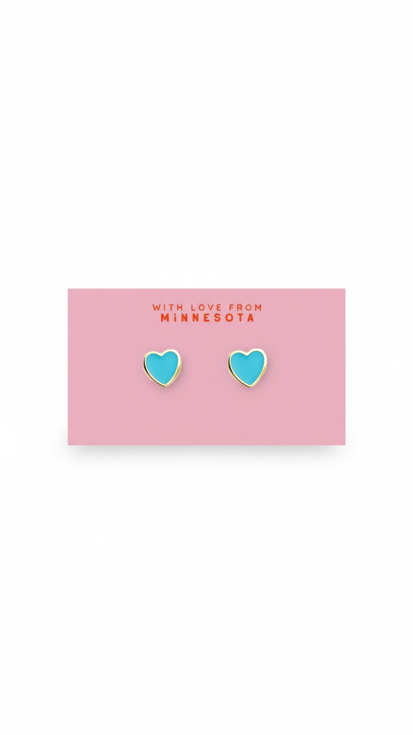Gold Plated Epoxy Heart Post Earrings