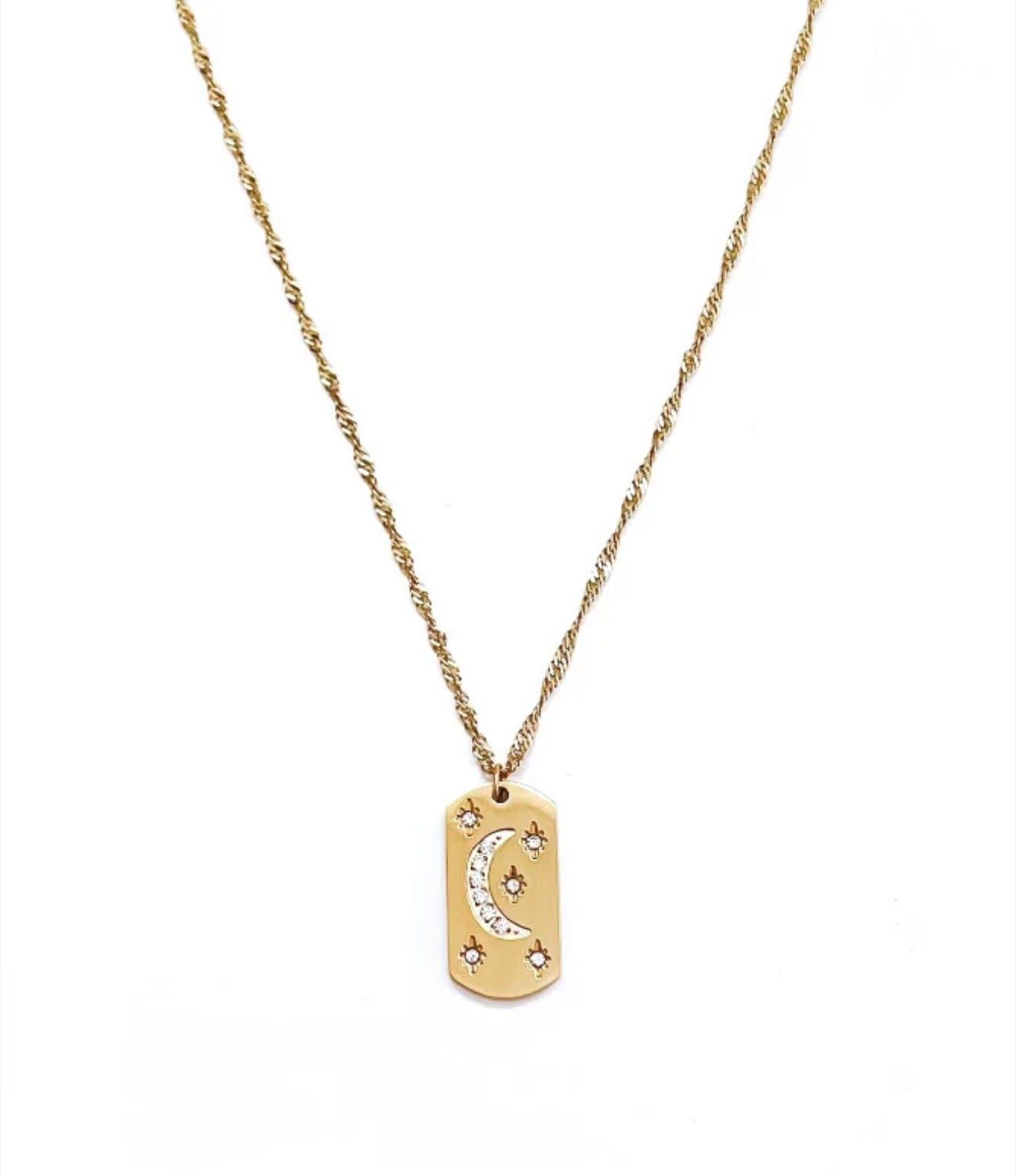 Jasmine Crystal Moon Necklace