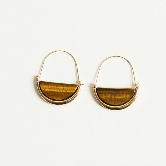 Chloe Earring Hoop - Tiger Eye