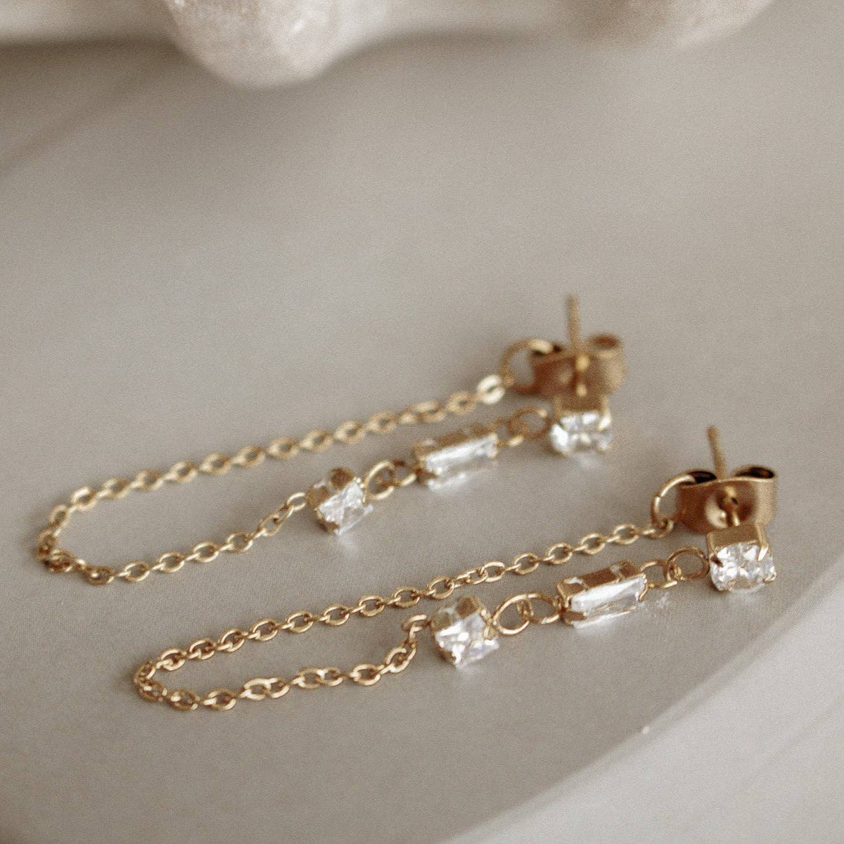 BIRDIE EARRINGS | waterproof gold drop earrings
