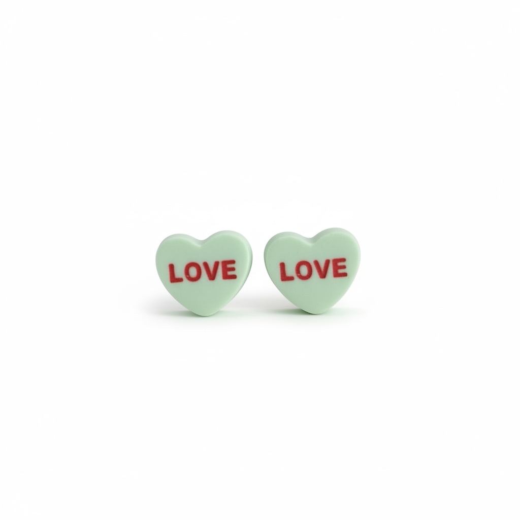 LOVE Conversation Heart Stud Earrings