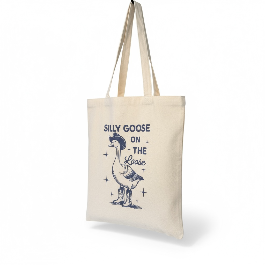 Silly Goose On The Loose Canvas Tote