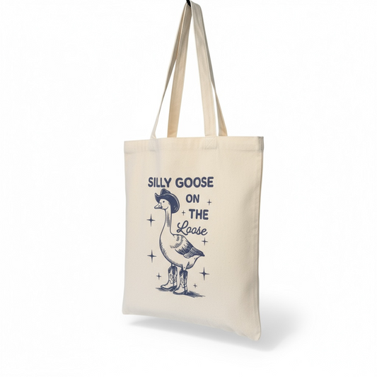 Silly Goose On The Loose Canvas Tote