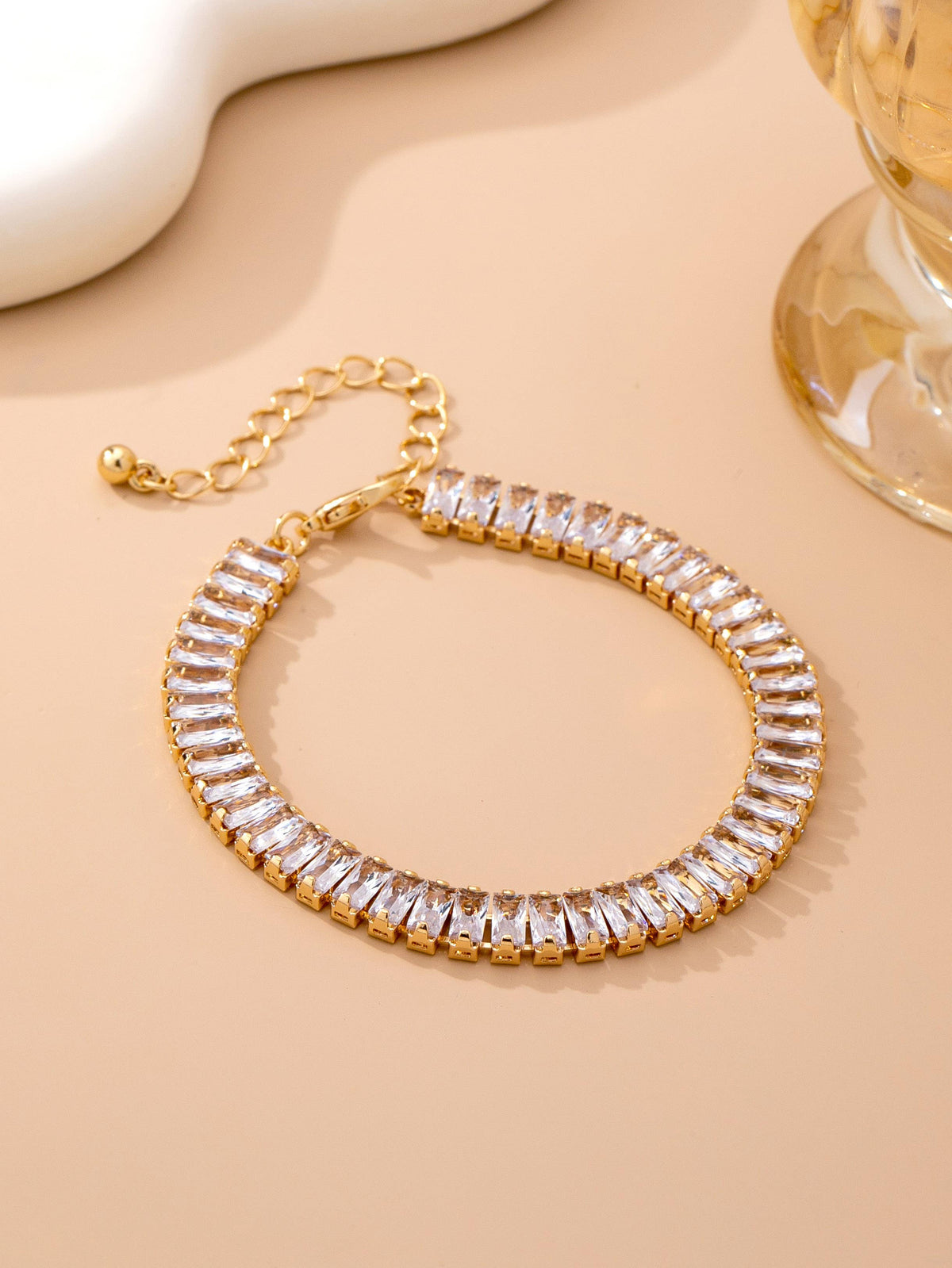 Baguette Crystal Tennis Bracelet | 80B1658: GOLD