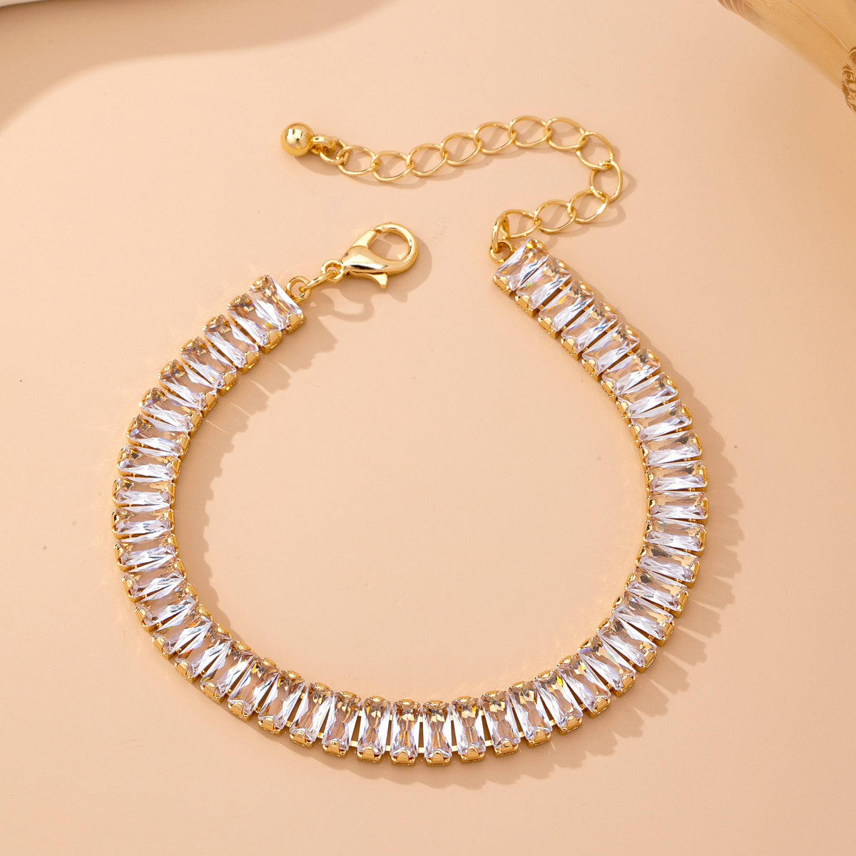Baguette Crystal Tennis Bracelet | 80B1658: GOLD