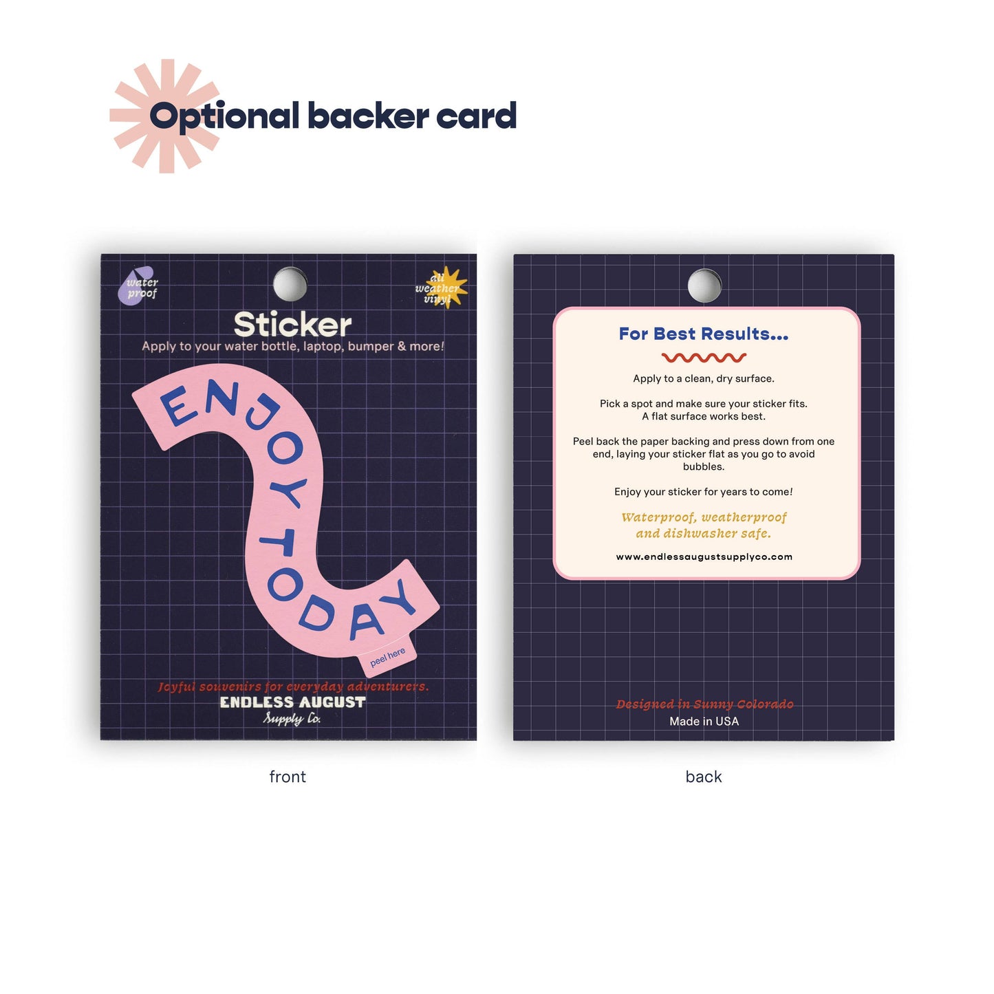 Enjoy Today Sticker | Vinyl Sticker | Pink: Sticker Only