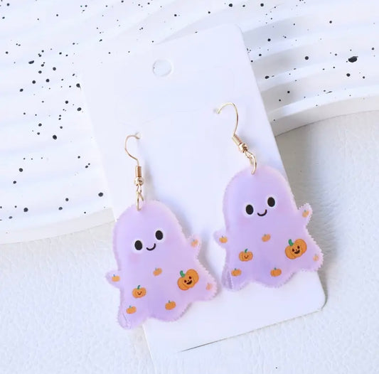 Lavender Ghost Drop Earrings
