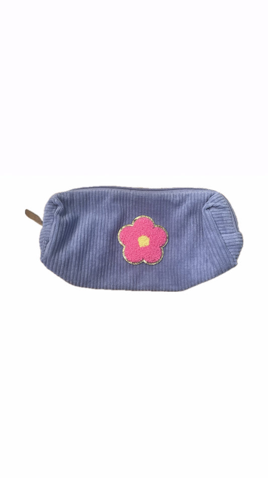 Small Corduroy Pouch - Pink Flower